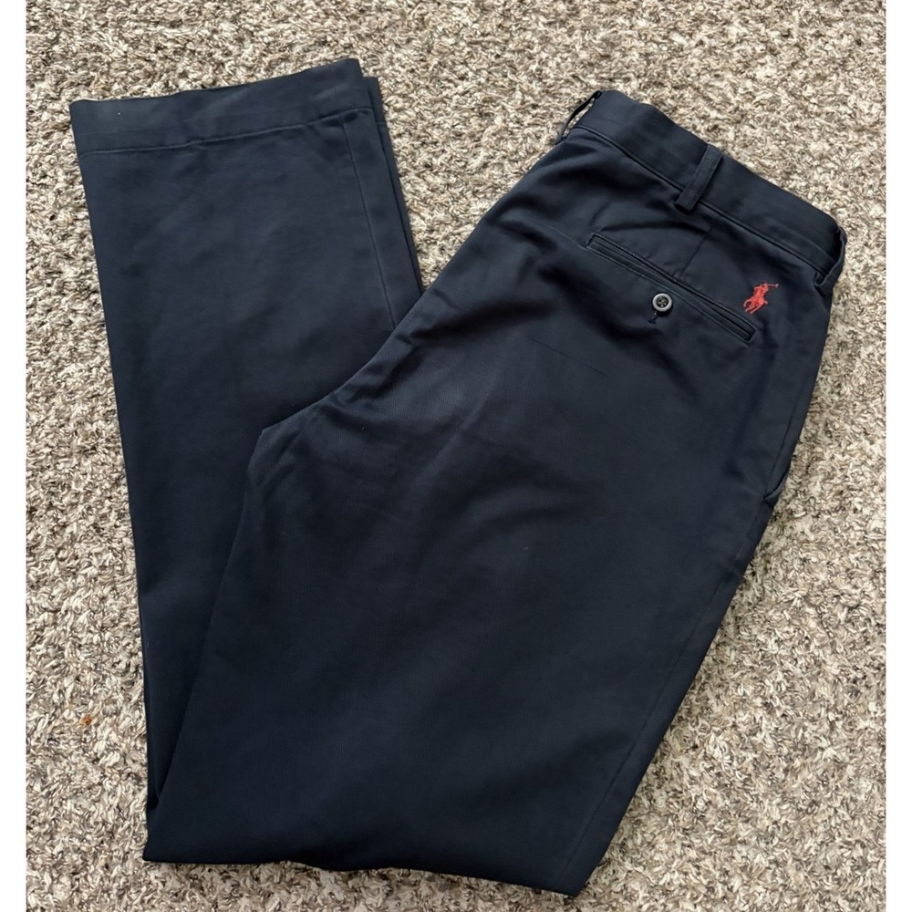 Polo Ralph Lauren Suffield Pant Men's 35/32 Navy Blue Chino Preppy Red Pony Logo